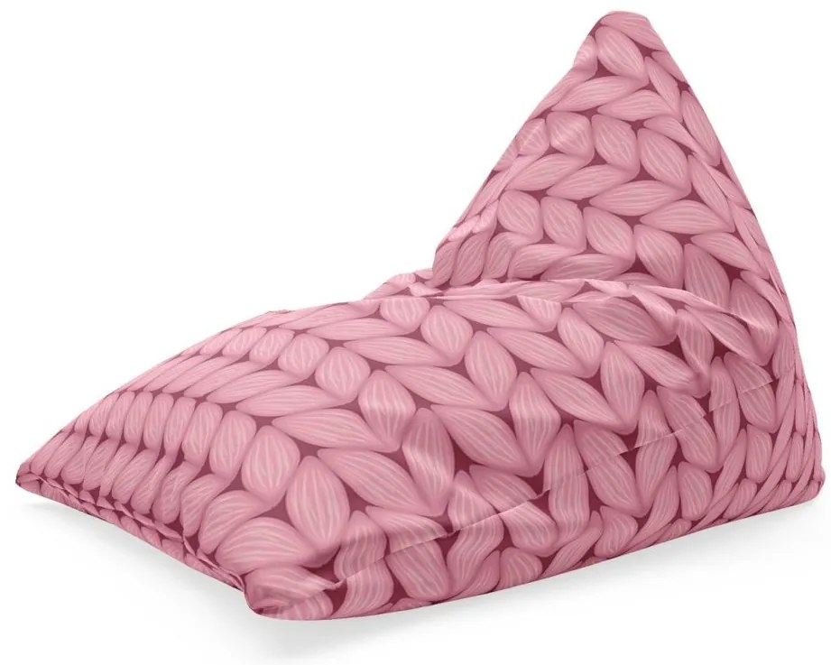 Sedací vak Triangl ružové pletenie z vlny, ružová