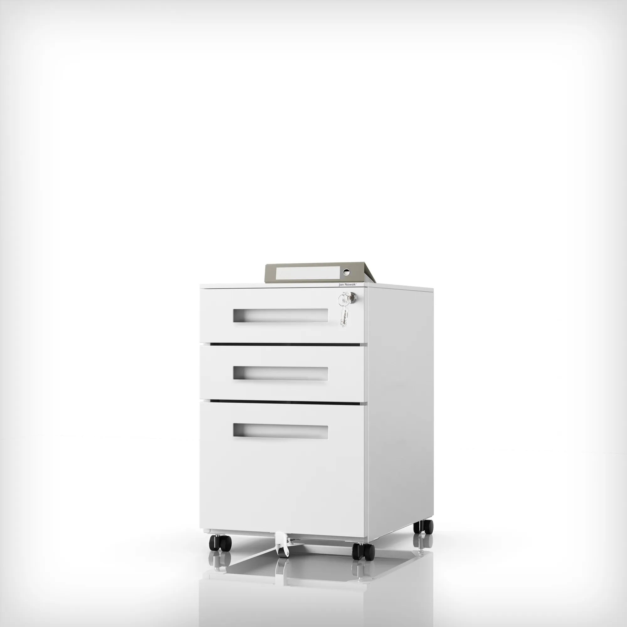 Kovový kontajner pod stôl KATE 390 x 600 x 500 mm, sivý