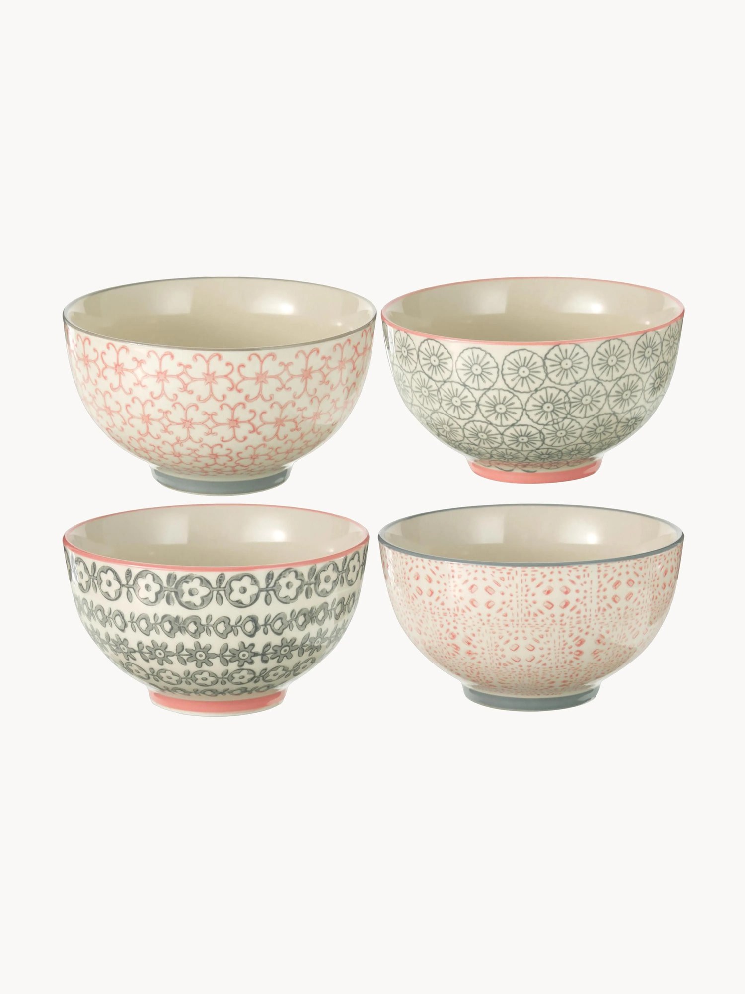 Vzorované misky Cécile, 4 ks