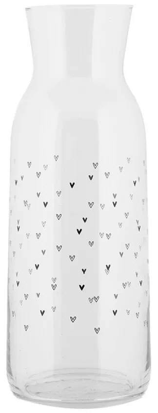Sklenená karafa so srdiečkami Lovely Day - Ø 9*25 cm / 1000 ml