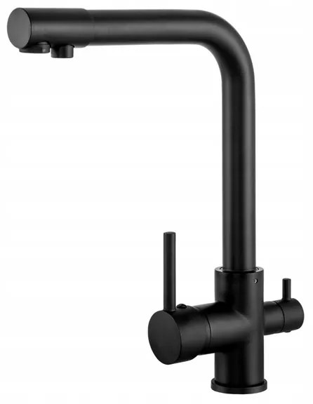 Gamma Side, vysoká umývadlová batéria s pripojením na filter vody h-330, čierna matná, GMA-BSEF-BK