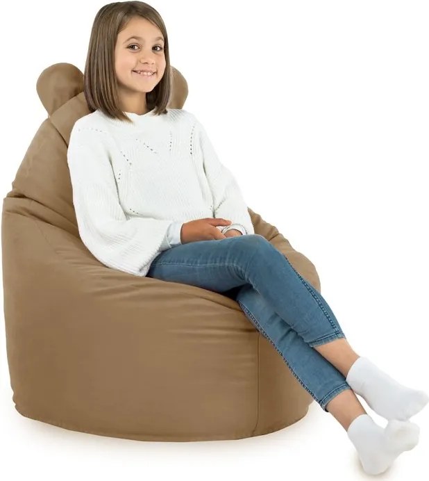 Detské kreslo Sako TEDDY – mäkké plyšové kreslo pre najmenších Farba: Béžový