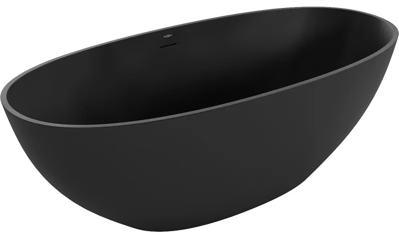 Mexen Bari, voľne stojaca vaňa z konglomerátu 165 x 75 cm, čierna matná, 57221657570