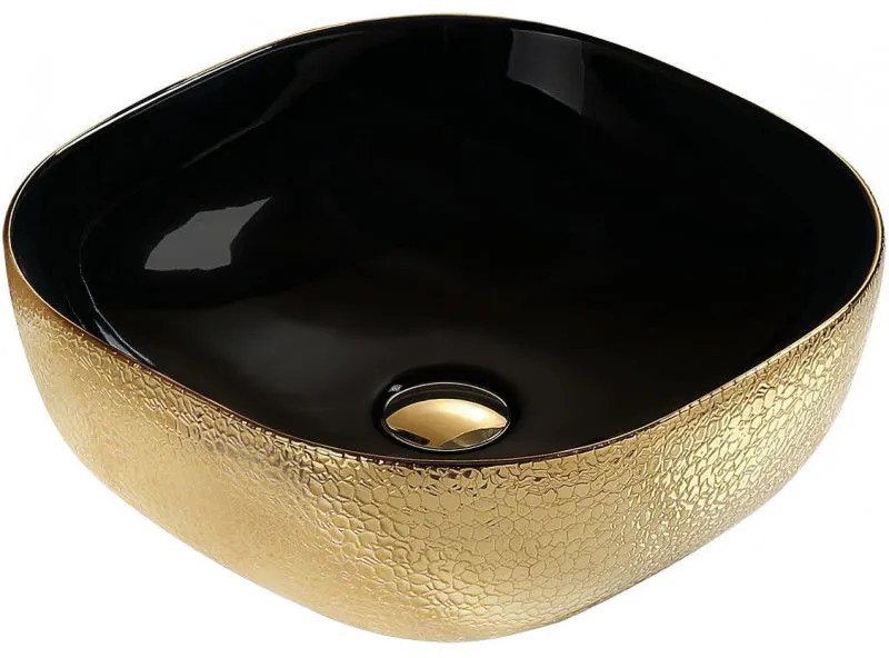 Mexen VERA umývadlo, 42x42 cm, zlatá-čierna, 21074177