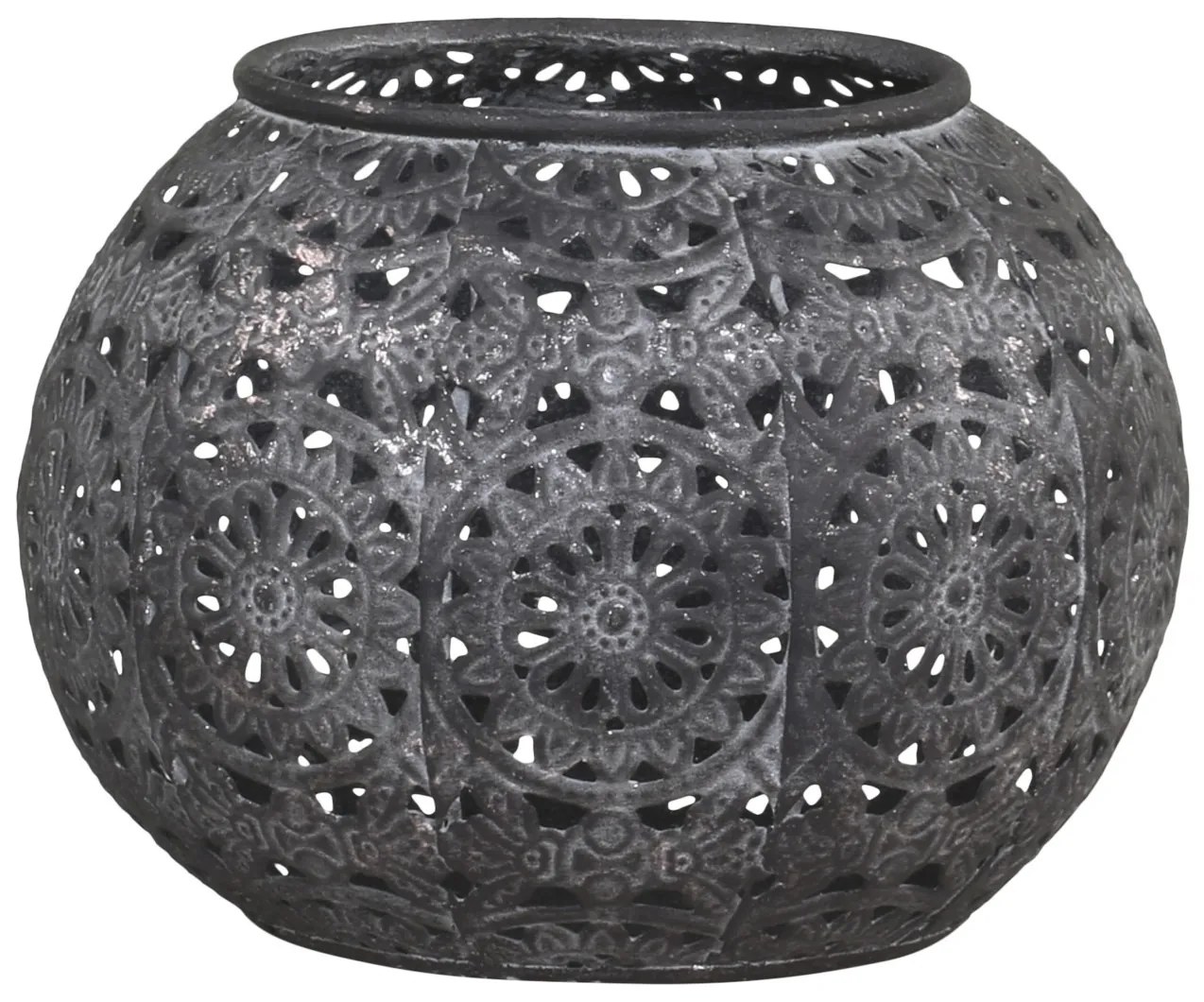 Zinkový kovový vintage svietnik Vire zinc - Ø 11*9 cm