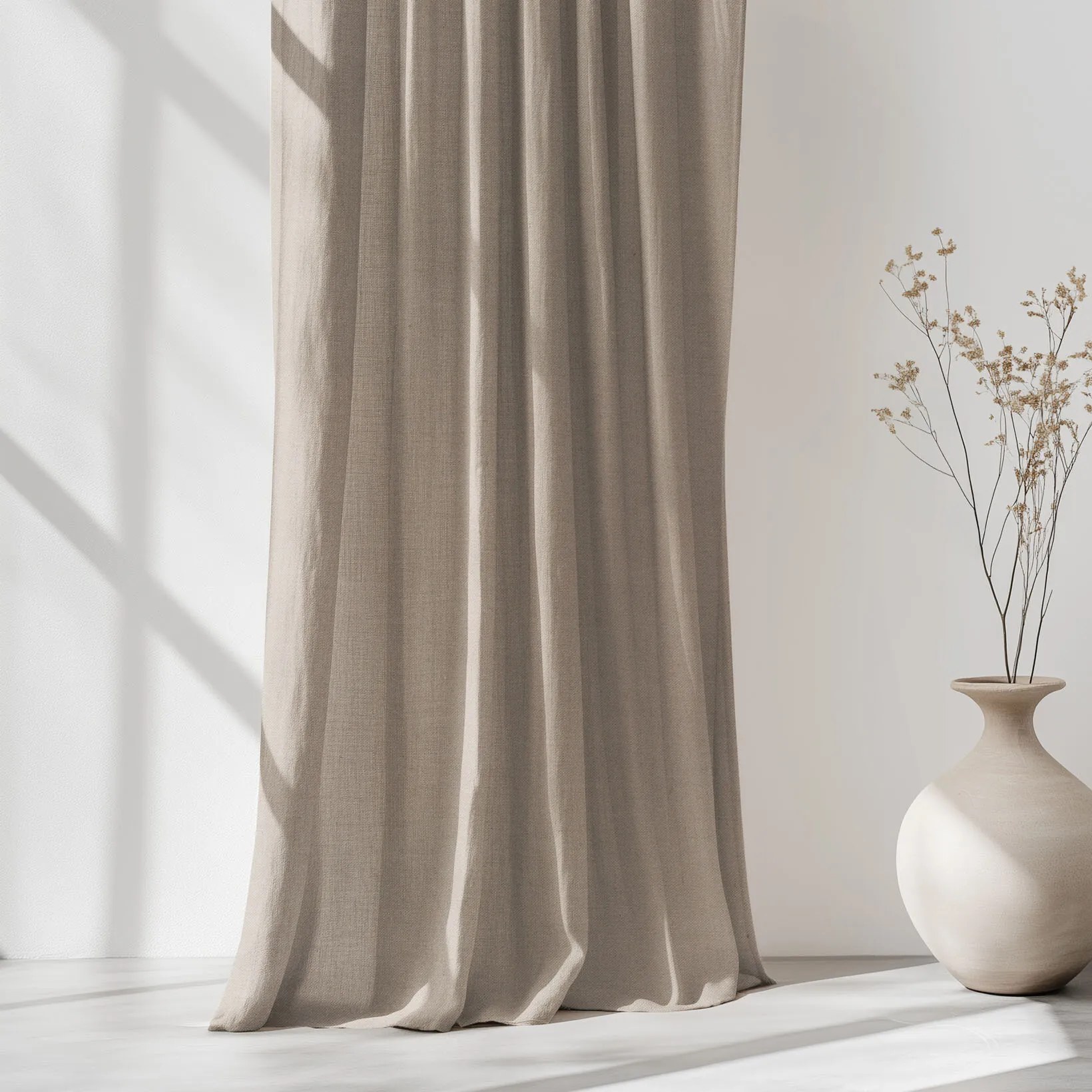 Goldea záves z ľanovej zmesi - kávový 180x145 cm