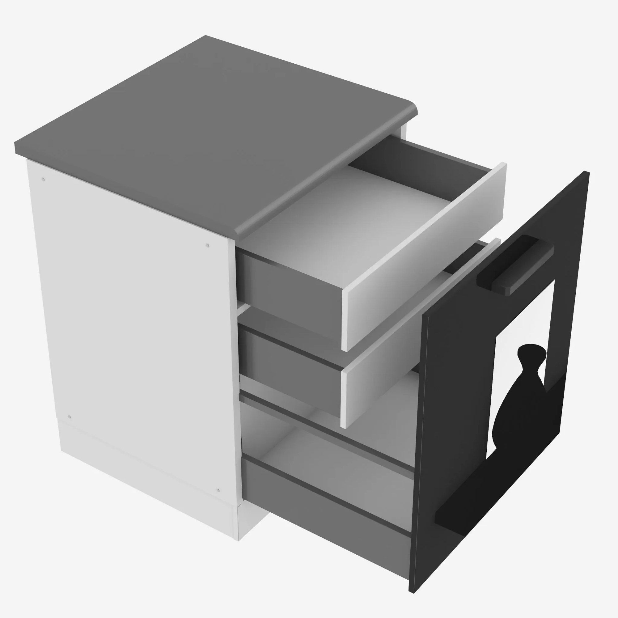 Kuchynská skrinka spodná 60 cm šuflíky vnútorné INF SDSZW60/0/WT/B/B/B1/PP