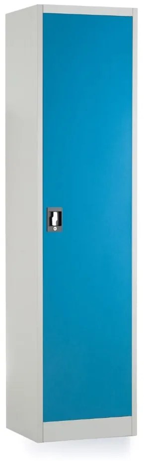 Univerzálna kovová skriňa, 50 x 40 x 185 cm, cylindrický zámok, modrá - ral 5012