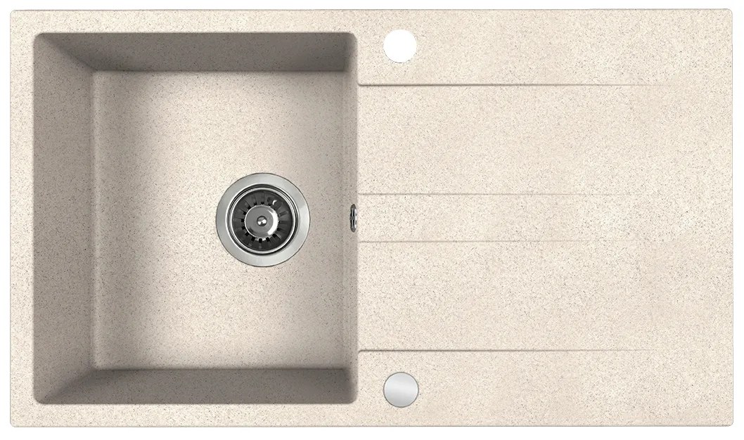 Kuchinox Laut, 1-komorový granitový drez 760x440x174 mm + sifón, béžová, LAV-SBZ_411Y