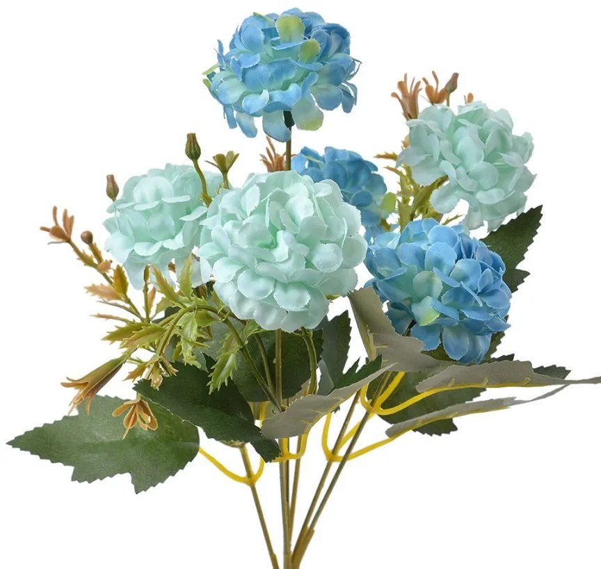 Dekorácia umelá kvetina s modrými kvetmi - 15*10*30 cm