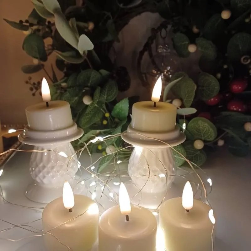 DECOLED Svietnik, 7 x 7 x 6,5 cm, biely