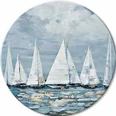 Okrúhly maľovaný obraz Oddych na mori