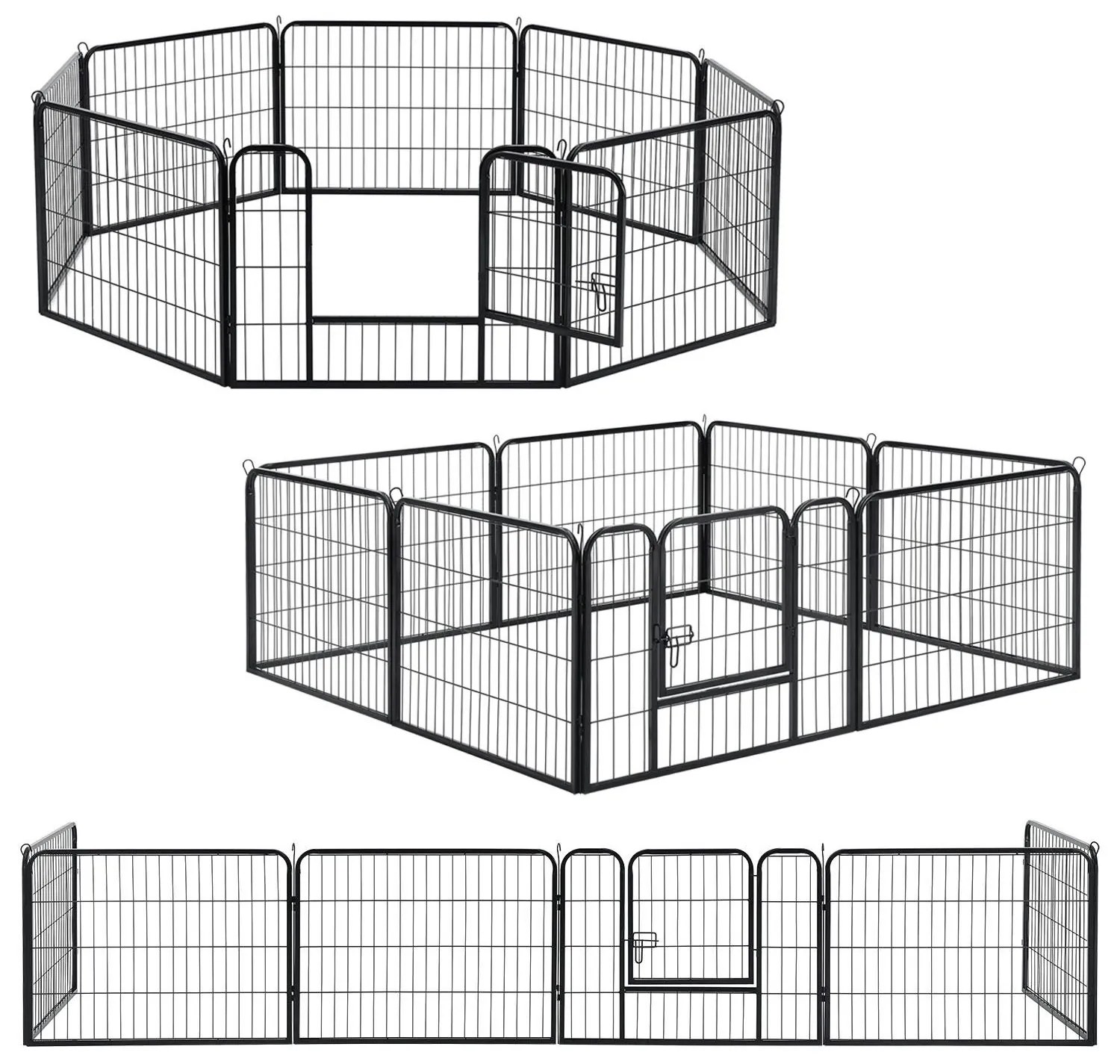 InternetovaZahrada Kovová ohrádka pre šteniatka - 160×160×60 cm