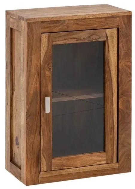 furniture-nabytek.cz - Masívna nástenná skrinka do kúpeľne Lagos z palisandra, lakovaná, hnedá – 46×25×70 cm