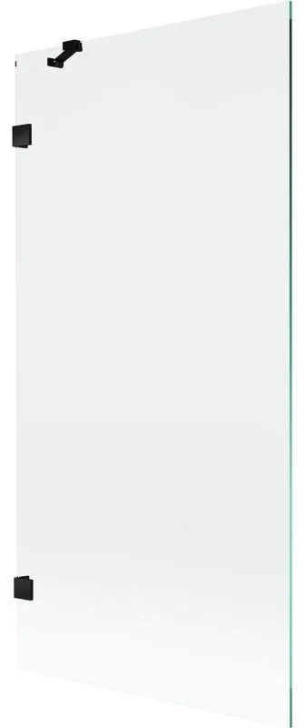Mexen, Mexen Lunar 1-krídlová vaňová zástena 90 x 150 cm, transparentná, čierna - 897-090-000-70-00