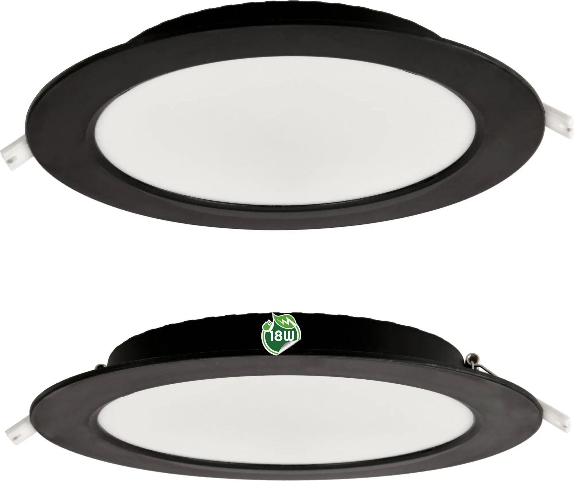 BERGE Okrúhly LED panel zapustený - čierny - 18W - PC - neutrálna biela