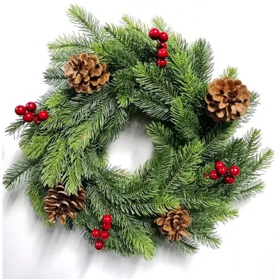 Veniec z 3D vetvičiek ozdobený 50cm