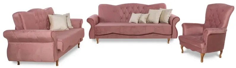 Sedacia súprava Panama 3+2+1, starorůžová (Monolith 63/Monolith 04)