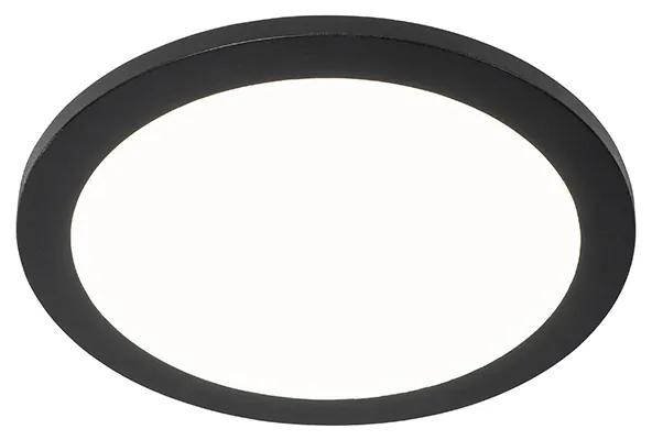 Stropné svietidlo čierne 30 cm vrátane LED 3-stupňový stmievač IP44 - Steve