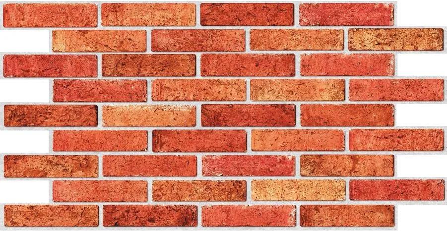 Obkladové panely 3D PVC TP10023964, cena za kus, rozmer 962 x 499 mm, tehla červená, GRACE