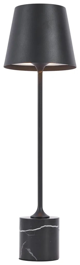 Moderná stolná lampa čierna 37 cm vrátane LED stmievateľná IP54 nabíjateľná - Topi