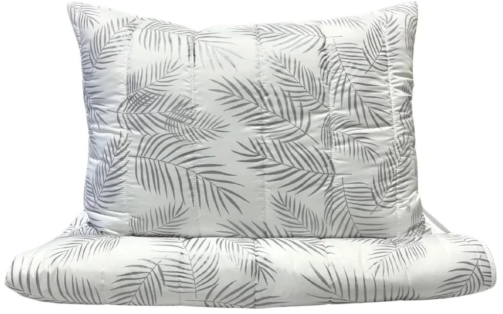 Set paplón + vankúš Elegantné listy 140x200/70x90 cm – mikrovlákno, duté vlákno, celoročné použitie