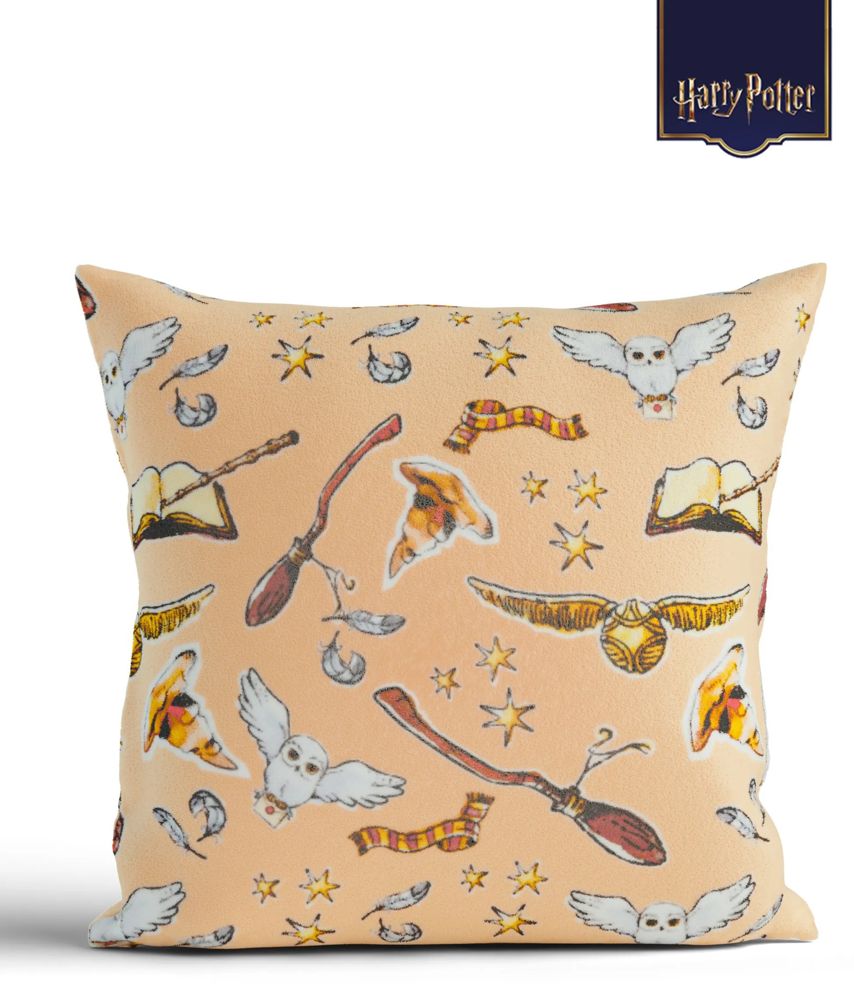 Obliečka na vankúš mikroplyš Harry Potter 40 × 40 cm - Marhuľová