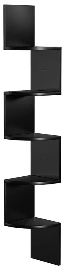 Rohová knižnica čierna 20x20x126 cm