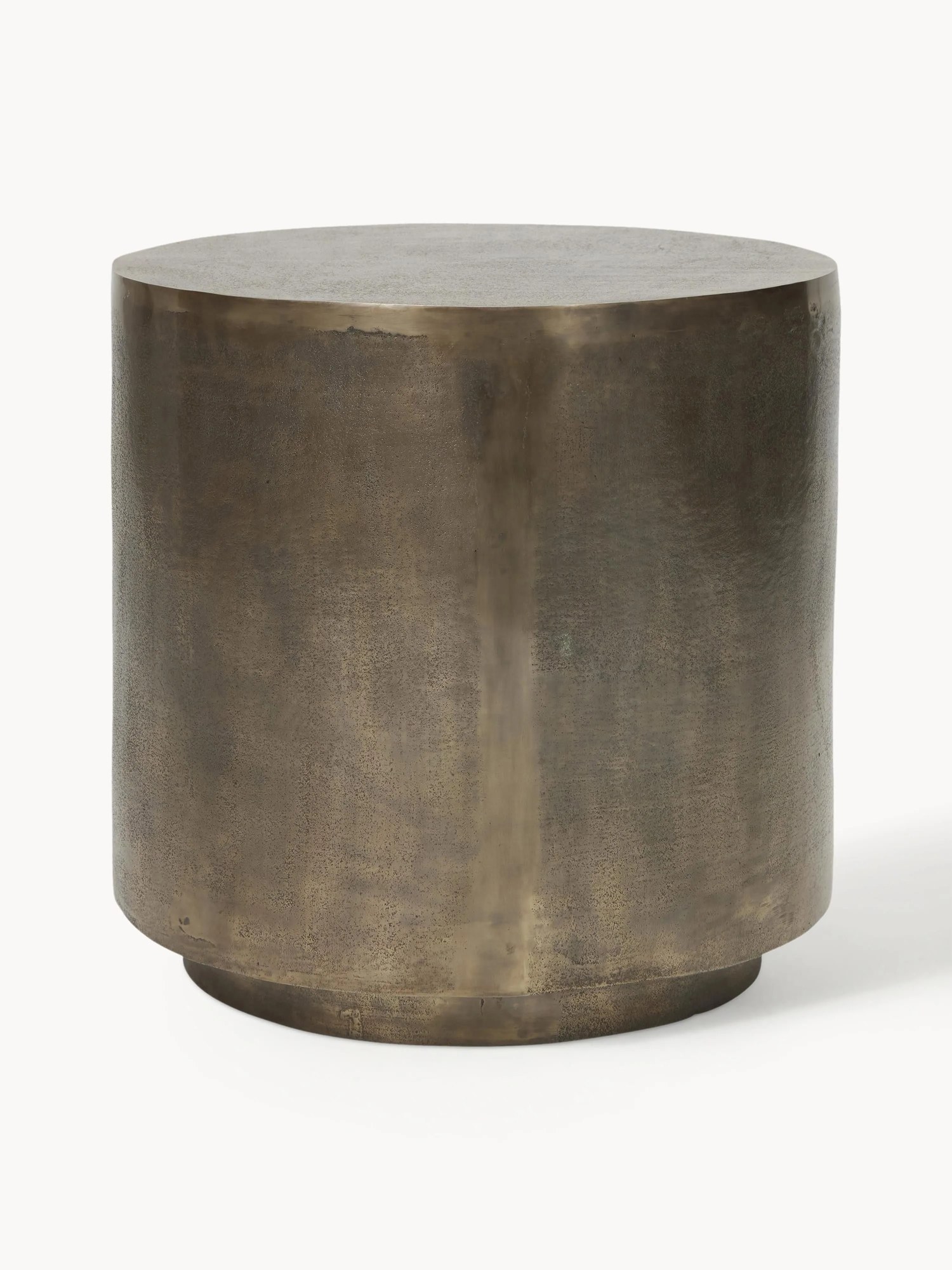 Okrúhly kovový pomocný stolík's patinou Rota