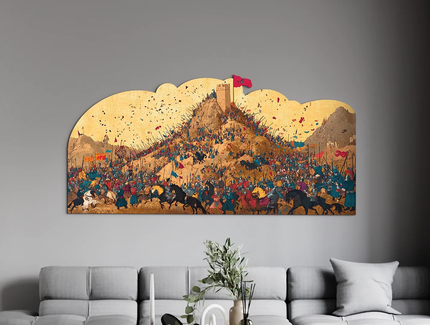 drevko | Obraz Pod hradbami dejín 385 x 80 cm