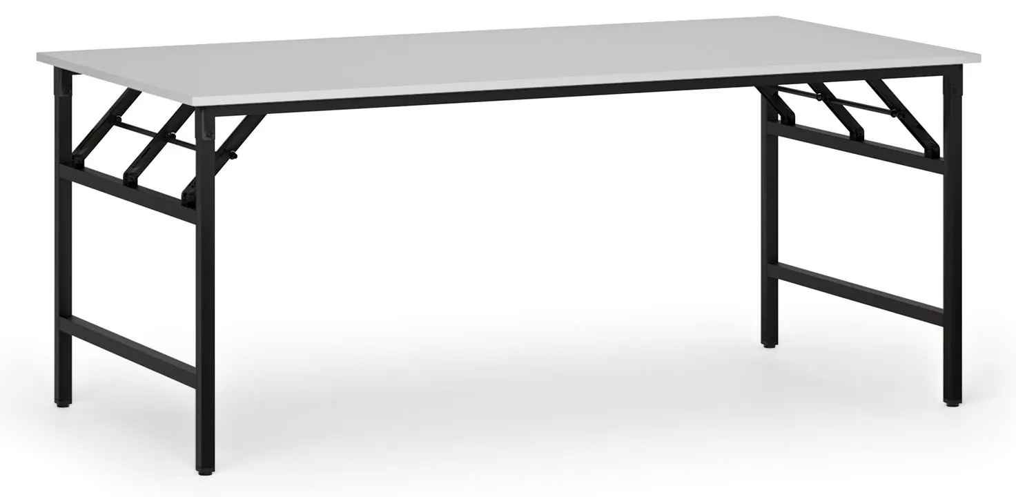 Konferenčný stôl FAST READY, 180x90 cm, čierna podnož, biela