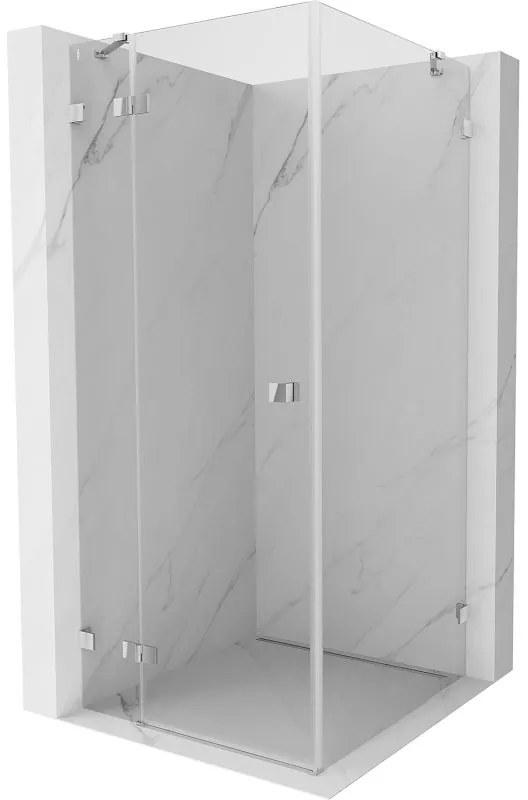 Mexen Lunar, výklopný sprchový kút ľavý 70 x 70 cm, 8mm číre sklo, chrómový profil, 834-070-070-01-00-L