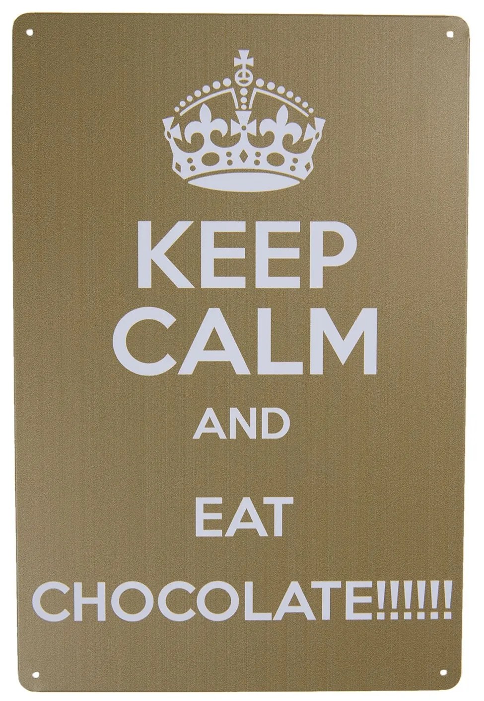 Nástenná kovová ceduľa Eat Chocolate - 20 * 30 cm