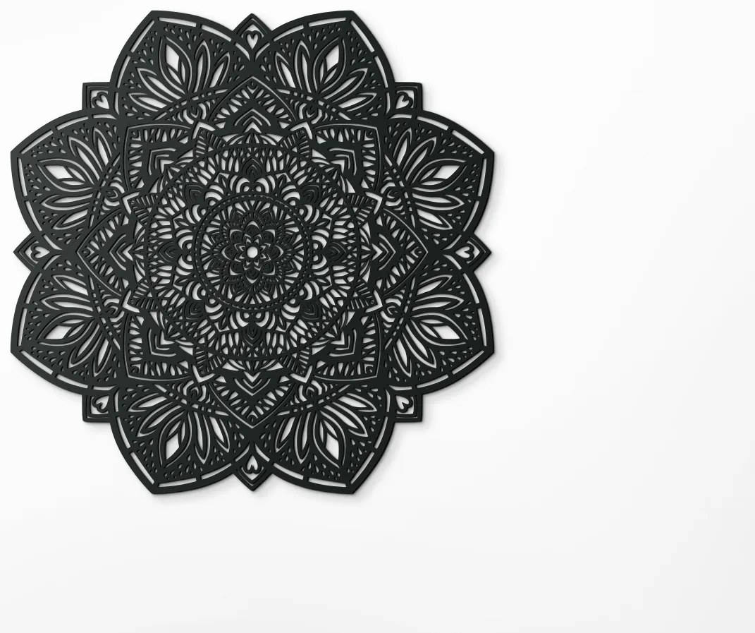 drevko Drevená mandala Kvet života Rozmer obrazu: 120 x 120 cm, Farba dekorácie: Čierna
