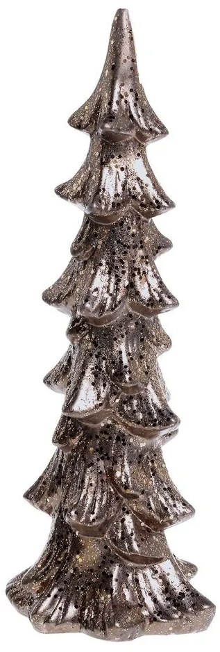 Keramický trblietavý dekoračný vianočný stromček Mocca - 14*11*37 cm