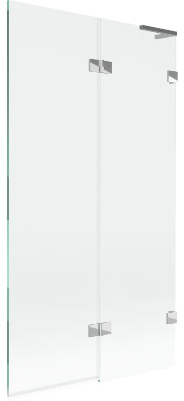 Mexen Lunar L, 2-krídlová vaňová zástena pravá 100 x 150 cm, číre sklo, chrómová, 897L-100-100-01-00-P