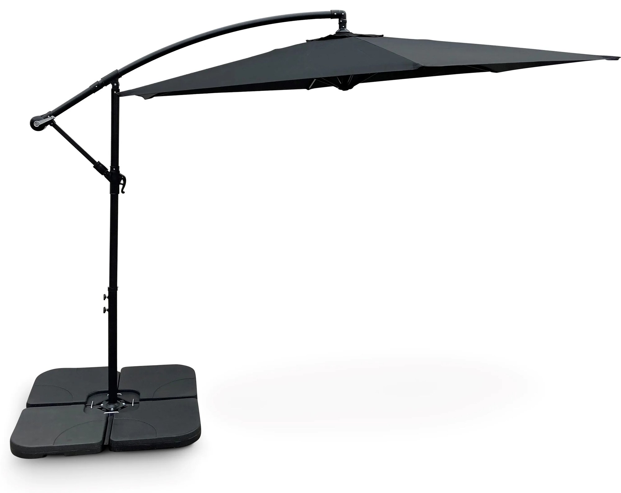 Záhradný slnečník Hook pr. 3m čierny + závažie
