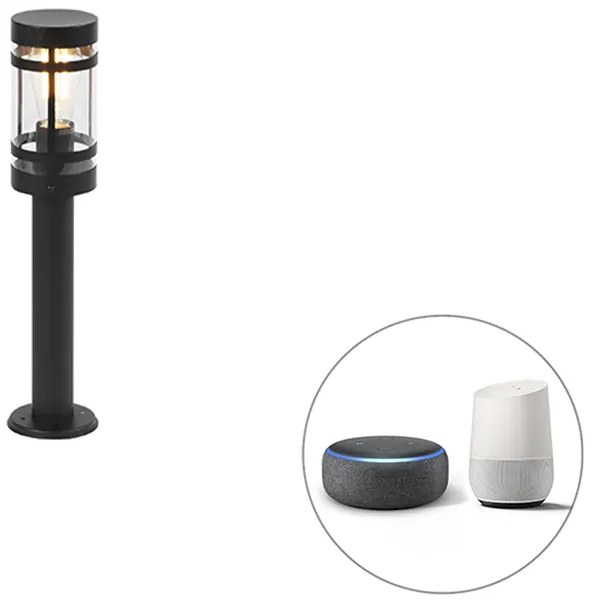 Inteligentná vonkajšia lampa čierna 50 cm IP44 vrátane Wifi ST64 - Gleam