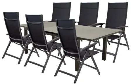 Doppler FIRENZE AVANTAGE antracit - záhradná hliníková sedacia súprava 6+1