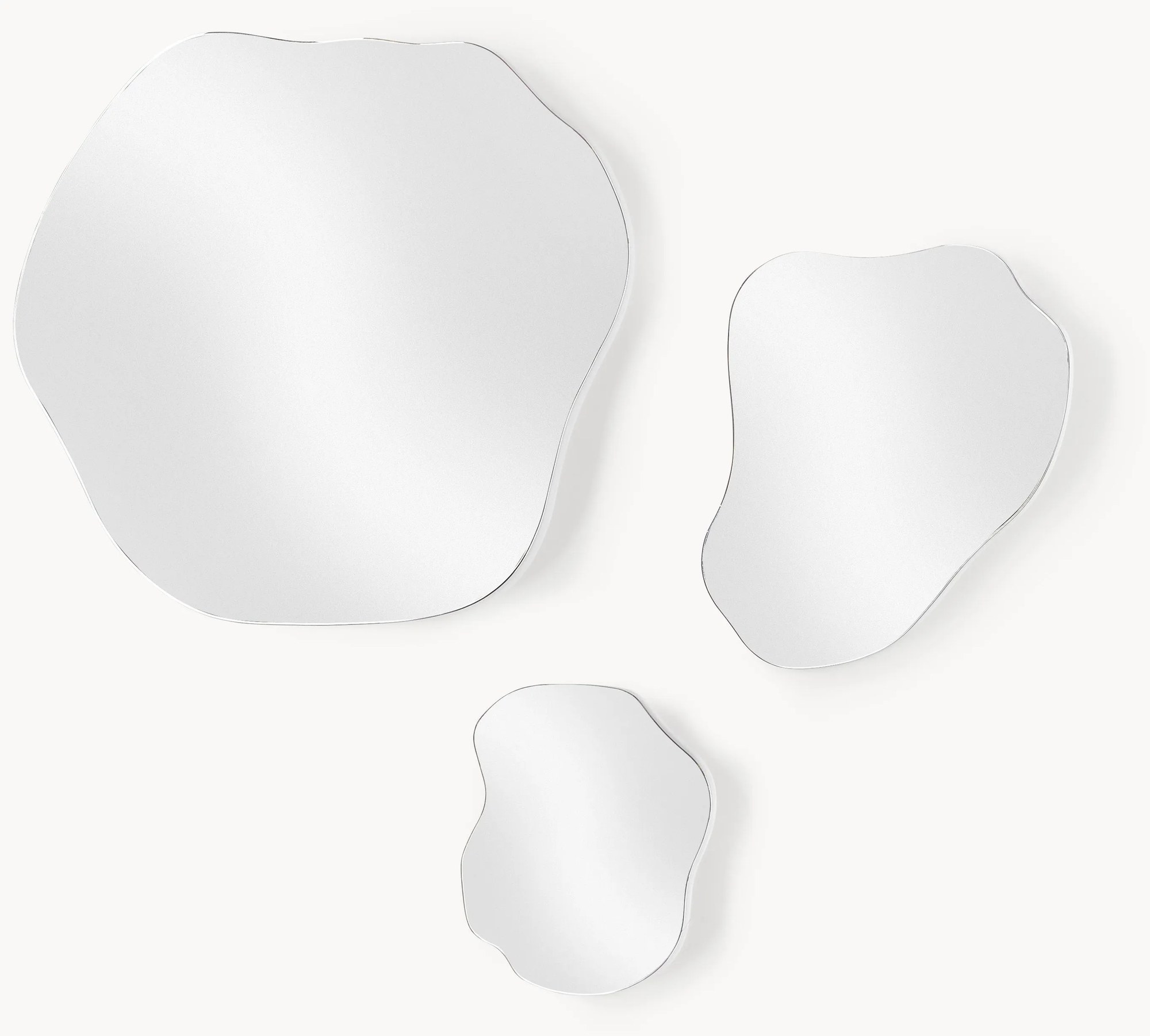 Súprava nástenných zrkadiel bez rámu Lia, 3 ks