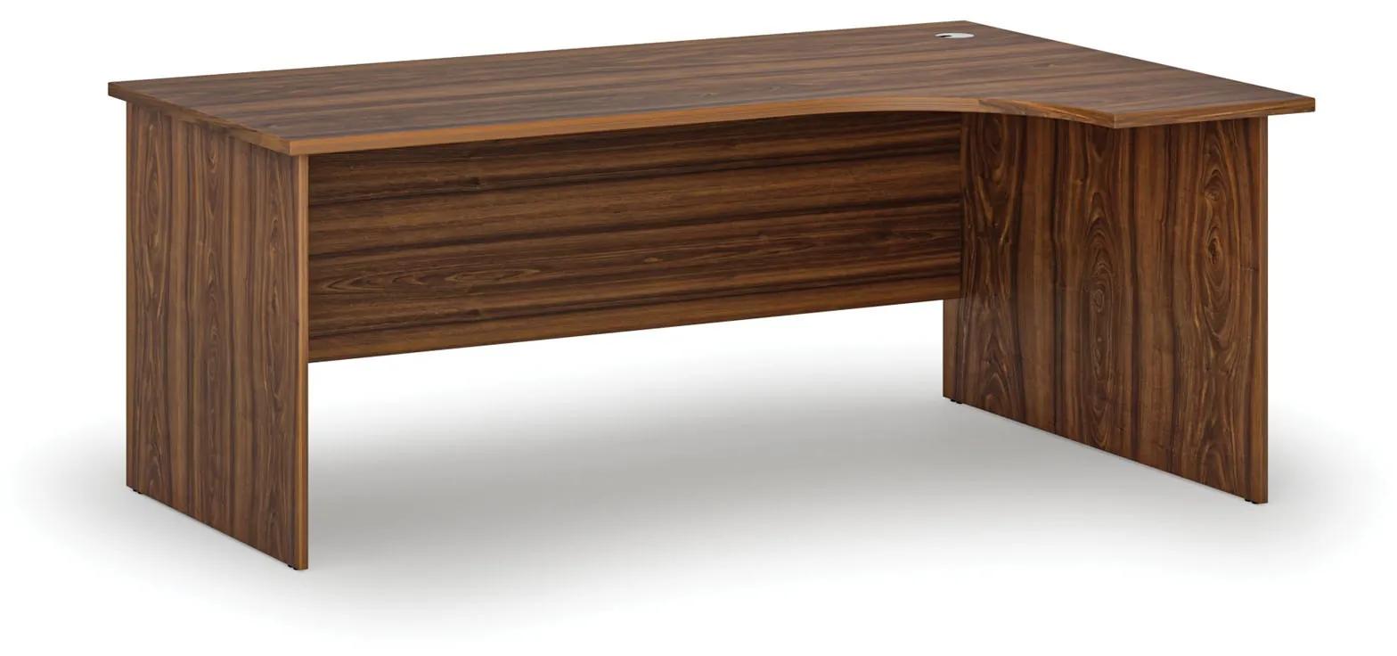 Kancelársky rohový pracovný stôl PRIMO WOOD, 1800 x 1200 mm, pravý, orech