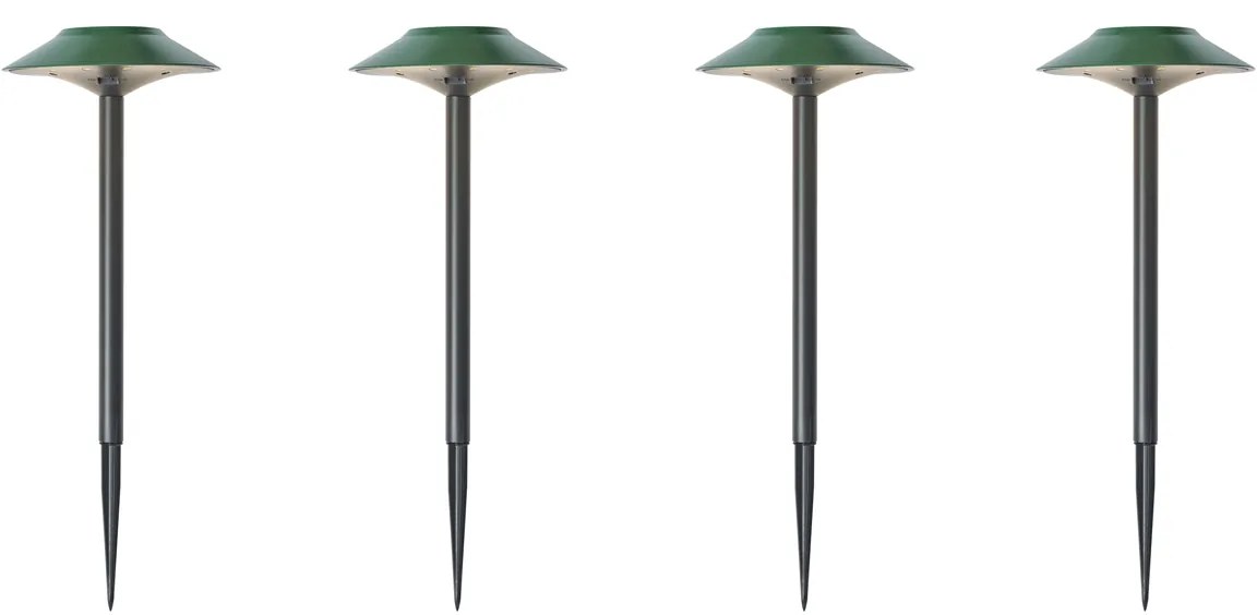 Sada 4 zelených bodových svetiel s hrotom vrátane LED IP44 solárnych - Mushroom