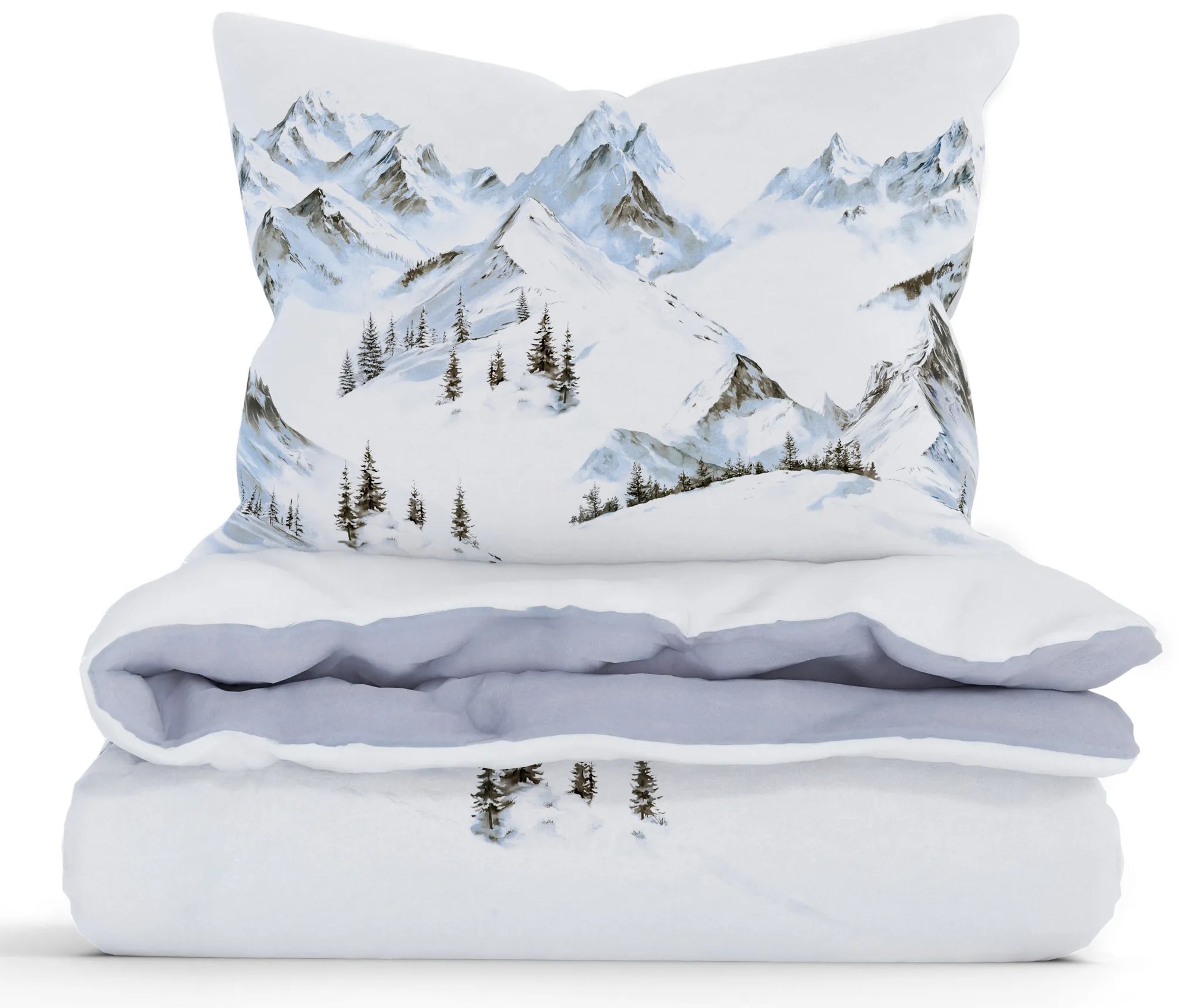 Vianočné francúzske bavlnené obliečky Renforcé - Hory