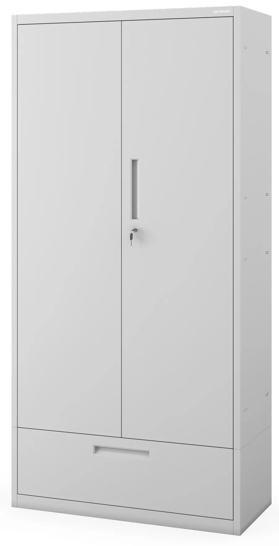 Kovová skriňa MEGAN – sivá, jednoduchá zásuvka, 185 cm