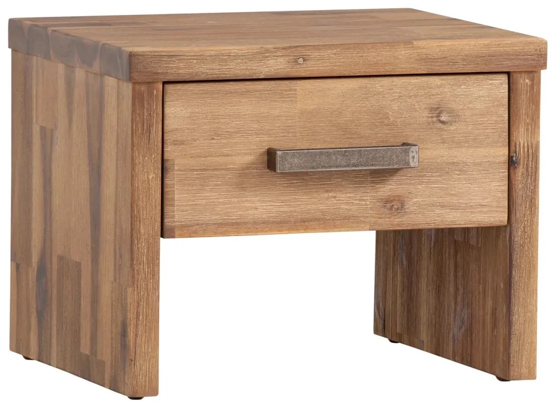 furniture-nabytek.cz - Masívny nočný stolík Albury z kartáčovanej akácie, lakovaný – prírodná farba