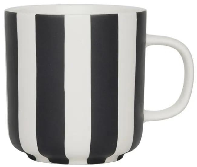OYOY Kameninový hrnček Toppu White / Black 350 ml