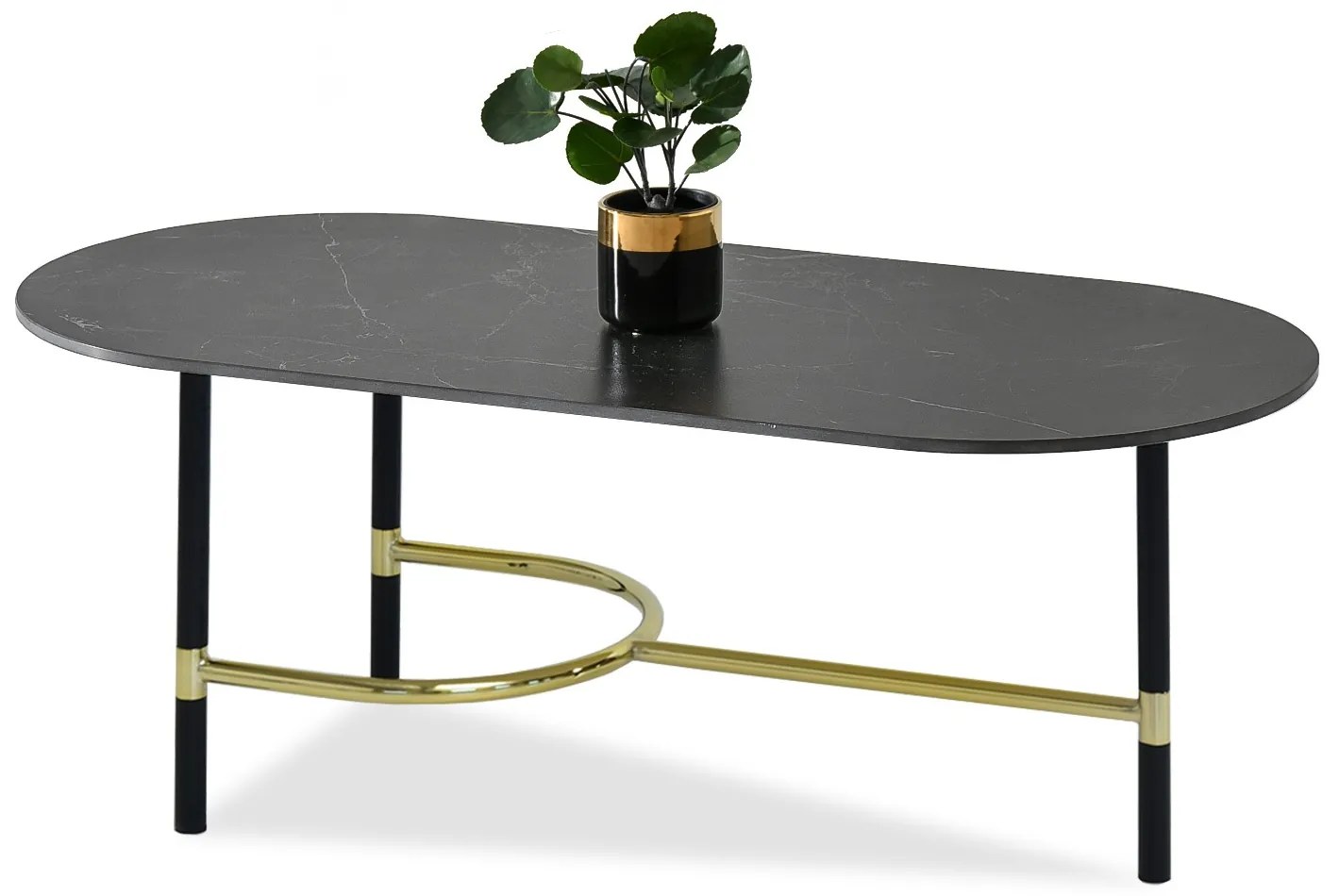 Konferenčný stolík Lamka (čierny mramor + čierna). Akcia -25%. Vlastná spoľahlivá doprava až k Vám domov. 1111647