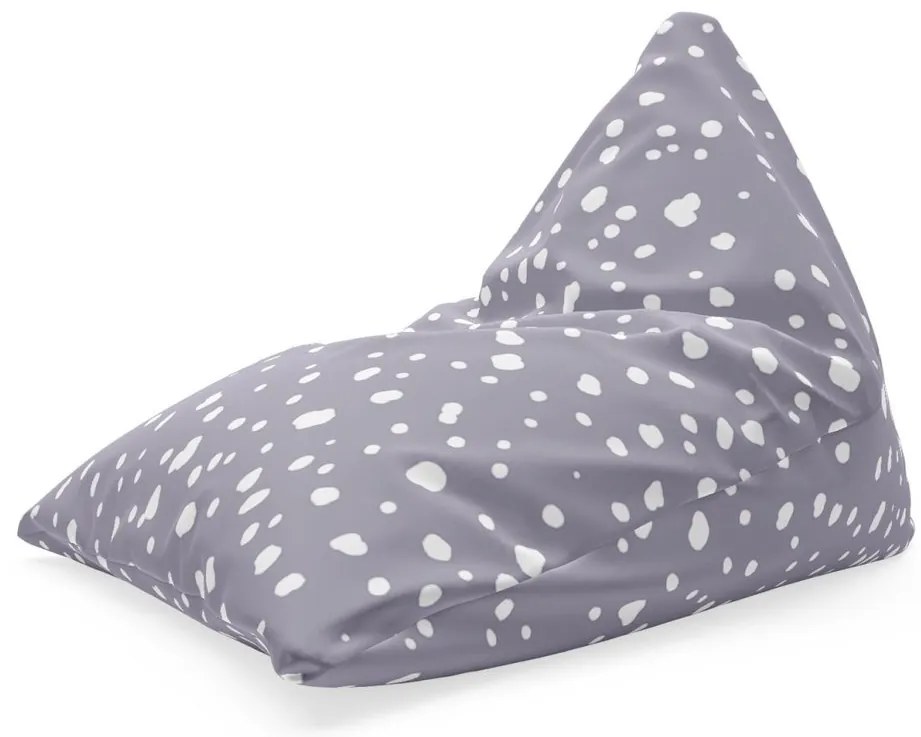 Sedací vak Triangl biele fliačky na fialovej, fialová