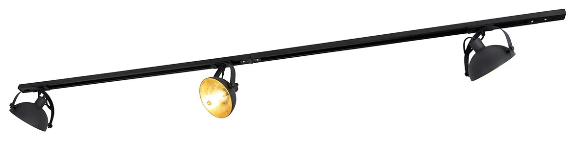 1-fázový koľajnicový systém s 3 nastaviteľnými čiernymi reflektormi - Magnax