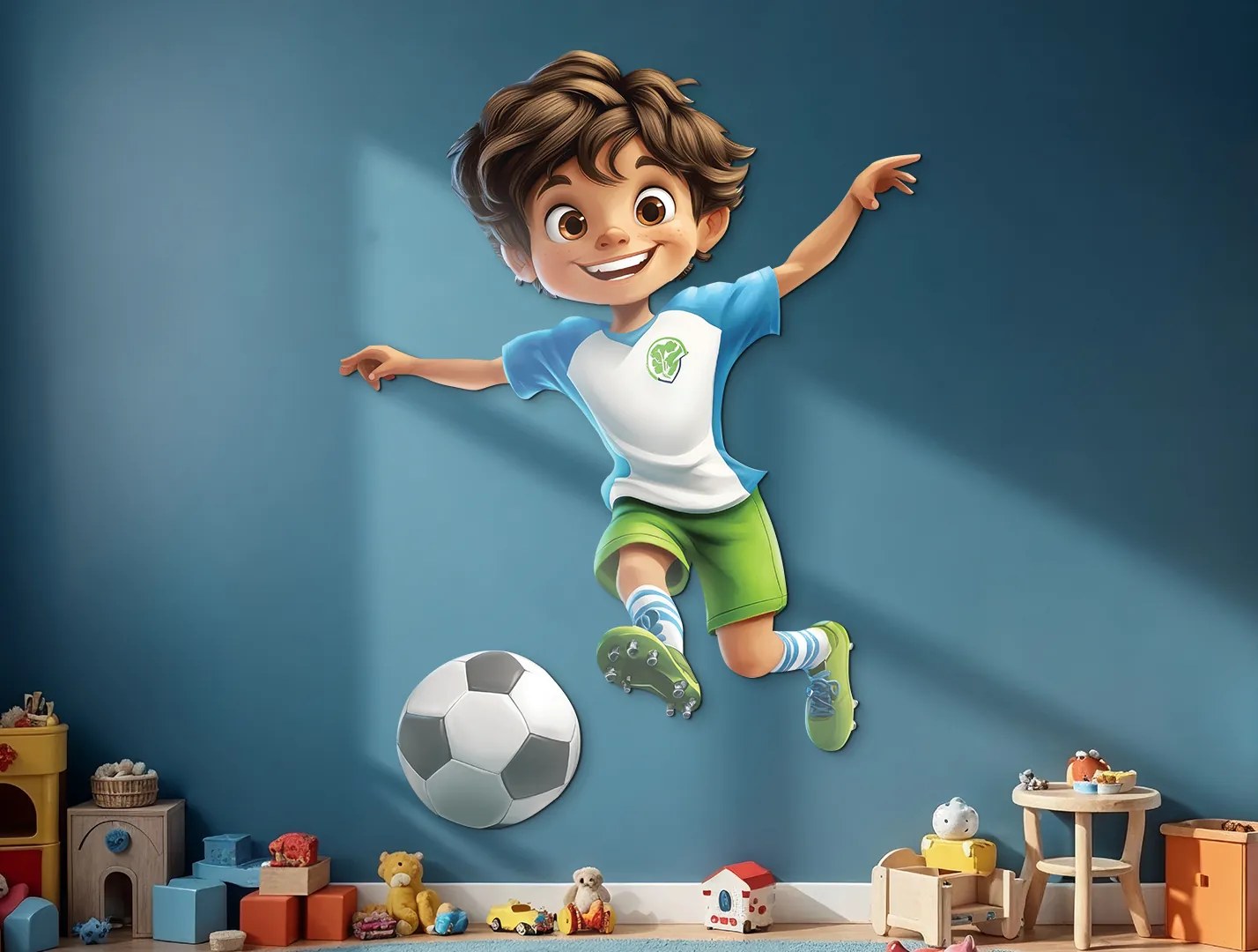 drevko | Detská dekorácia Veselý futbalista 100 x 75 cm